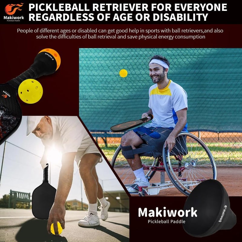 makiwork Pickleball Ball Retriever Silicone Pickleball Grabber and Picker - Image 5